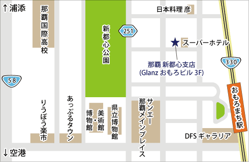 Jetrunテクノロジ那覇新都心支店までの地図